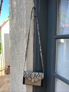 Nine West Snake Print Crossbody Bag with Black Accents